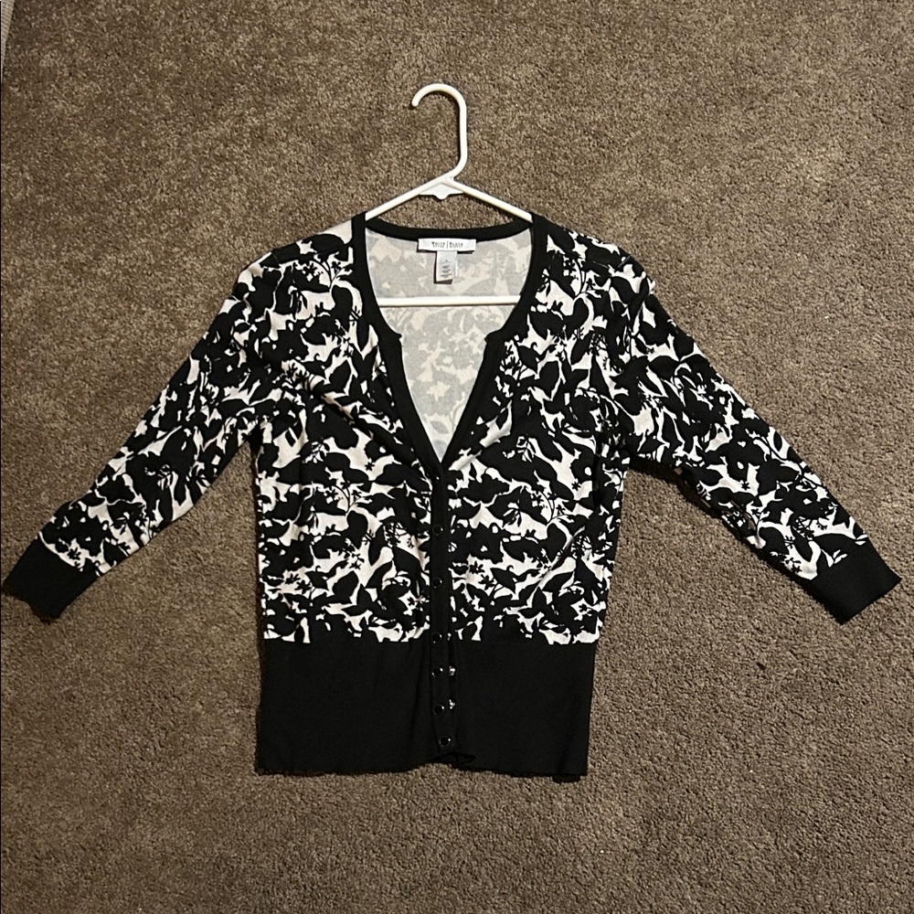White House Black Market Monochrome Cardigan